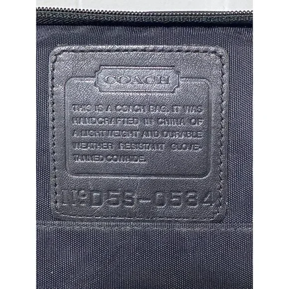 Vintage Coach Leather Nylon Laptop Tablet Case Bag in Black - Picture 7 of 9